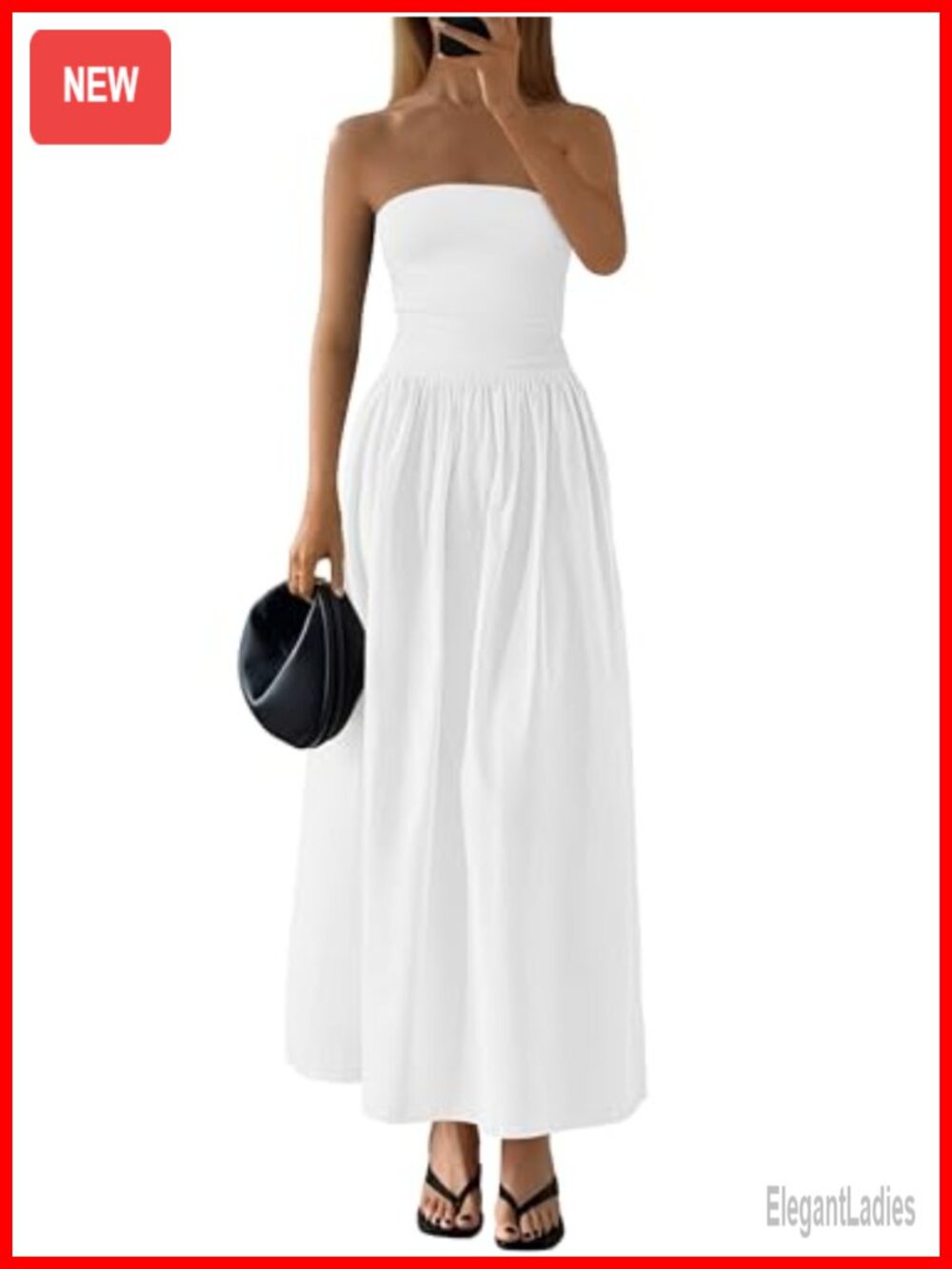Women's Strapless A-Line Maxi Dress Sleeveless Backless Formal Sundress